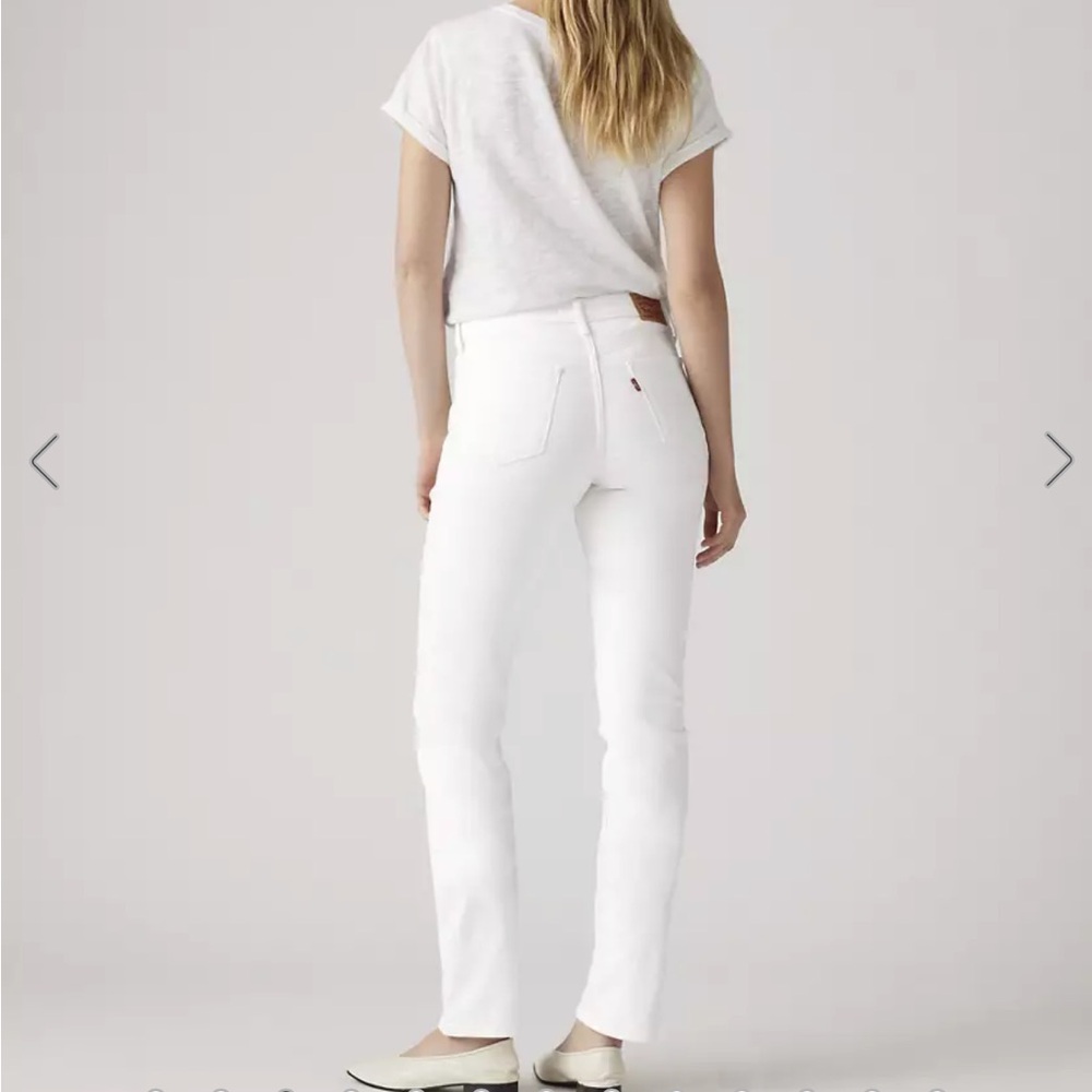 Levi’s White Classic Straight Fit Mid-Rise Jeans Waist 28 - Picture 7 of 15